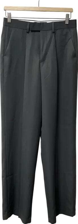 ASOS Grey Smart Wide Leg Cargo Trousers With Toggle Hem W30