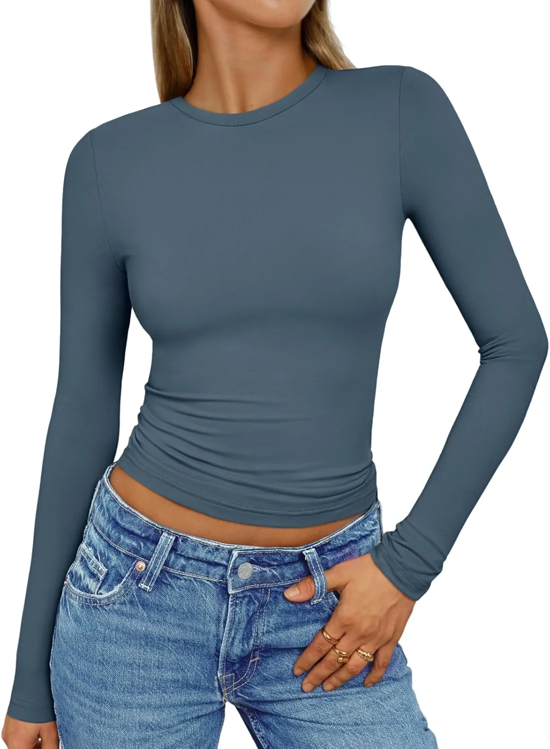 AUTOMET Womens Long Sleeve Shirts Basic Crop Tops Going Out Fall Fashion Slim Fit Y2K Tops 2025