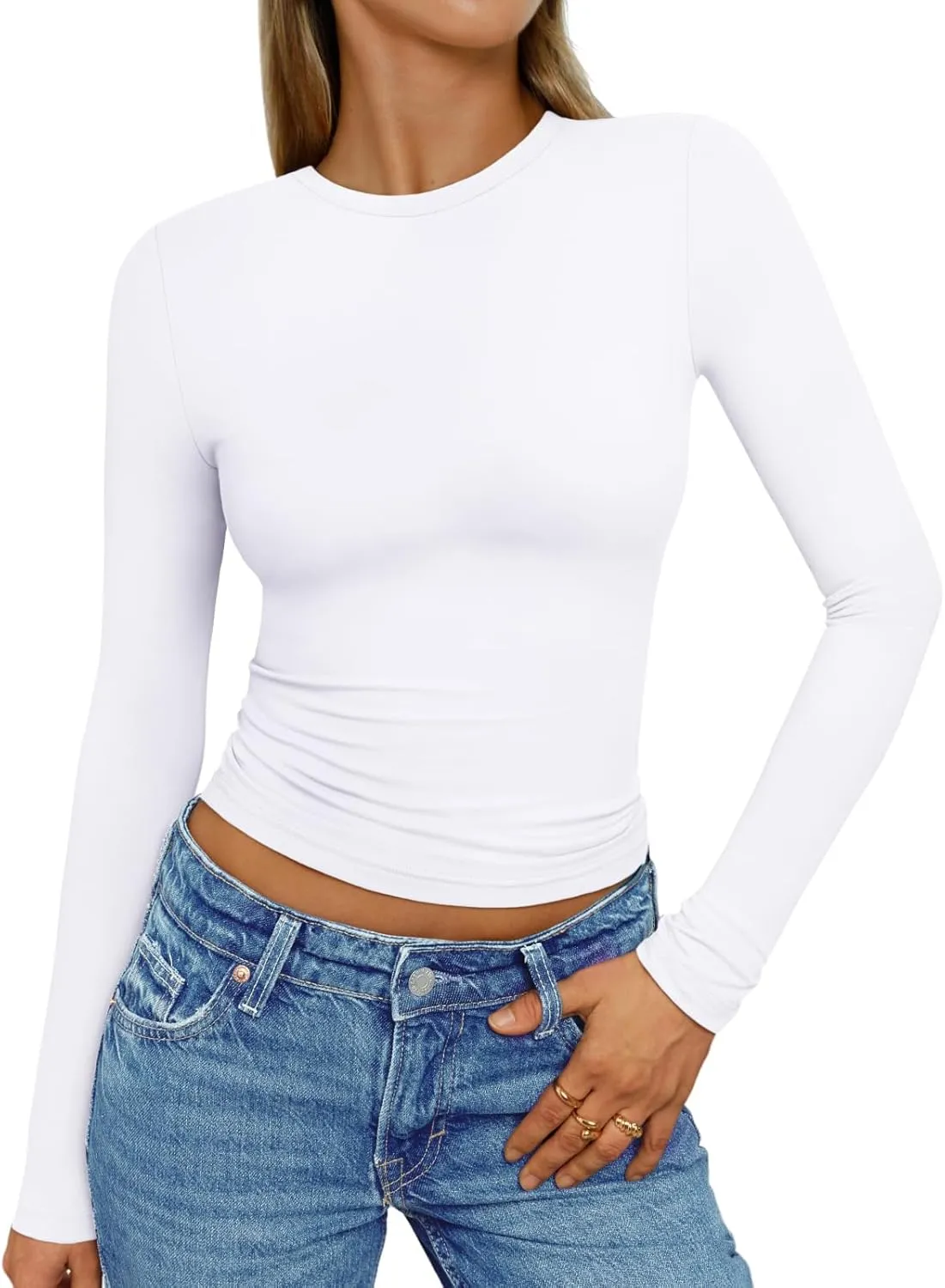 AUTOMET Womens Long Sleeve Shirts Basic Crop Tops Going Out Fall Fashion Slim Fit Y2K Tops 2025