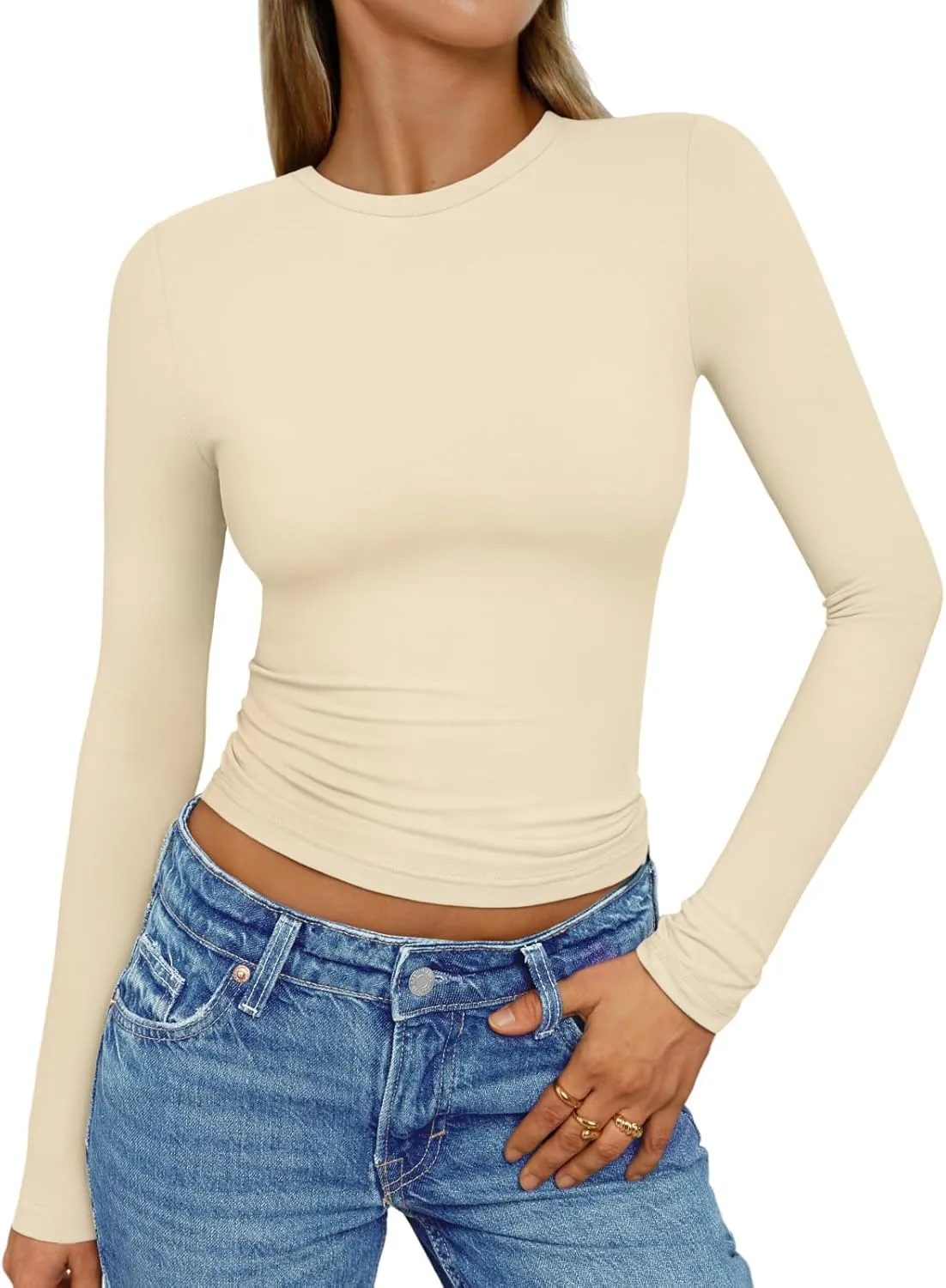 AUTOMET Womens Long Sleeve Shirts Basic Crop Tops Going Out Fall Fashion Slim Fit Y2K Tops 2025