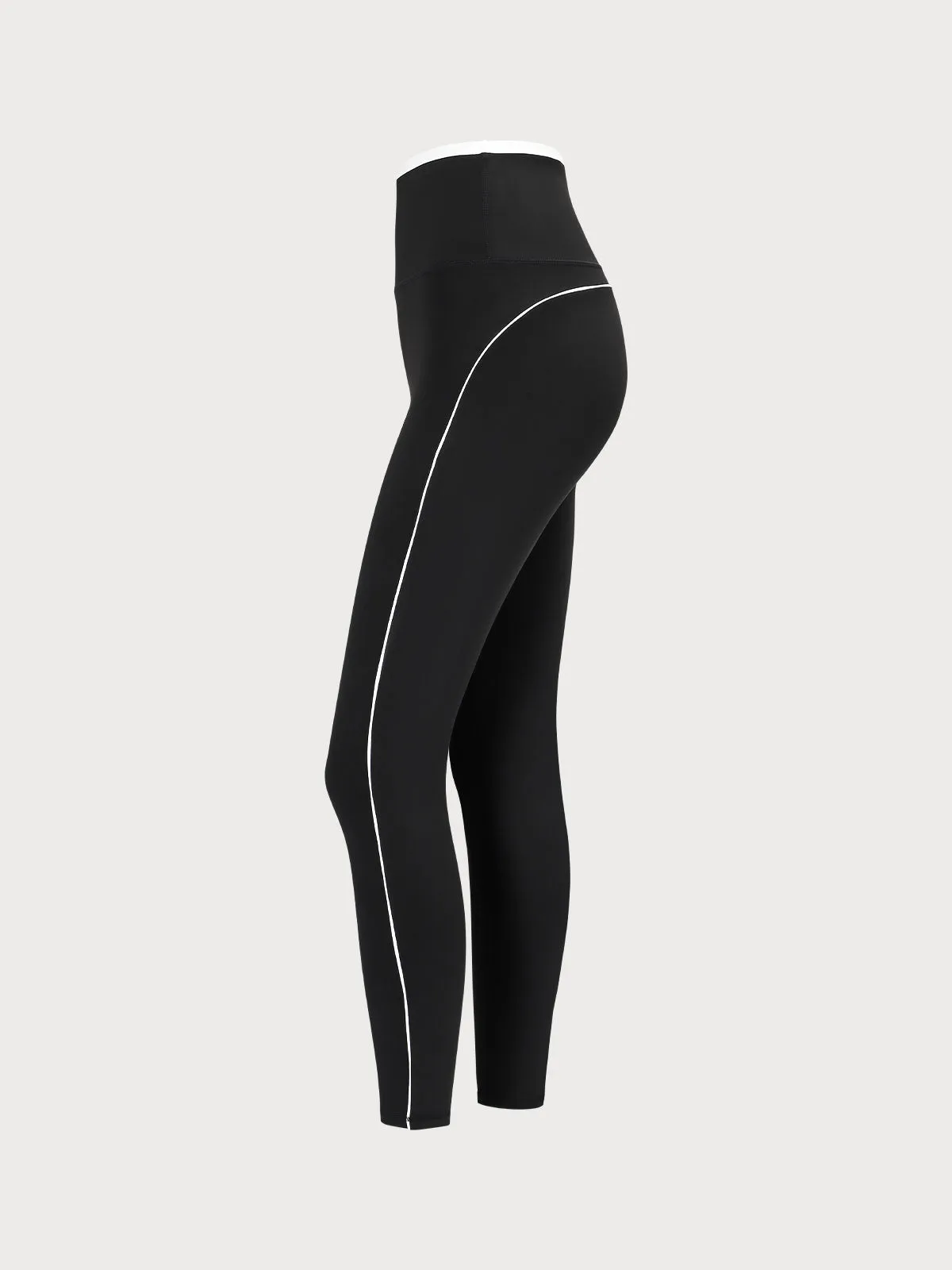 Black Contrast Leggings 25”