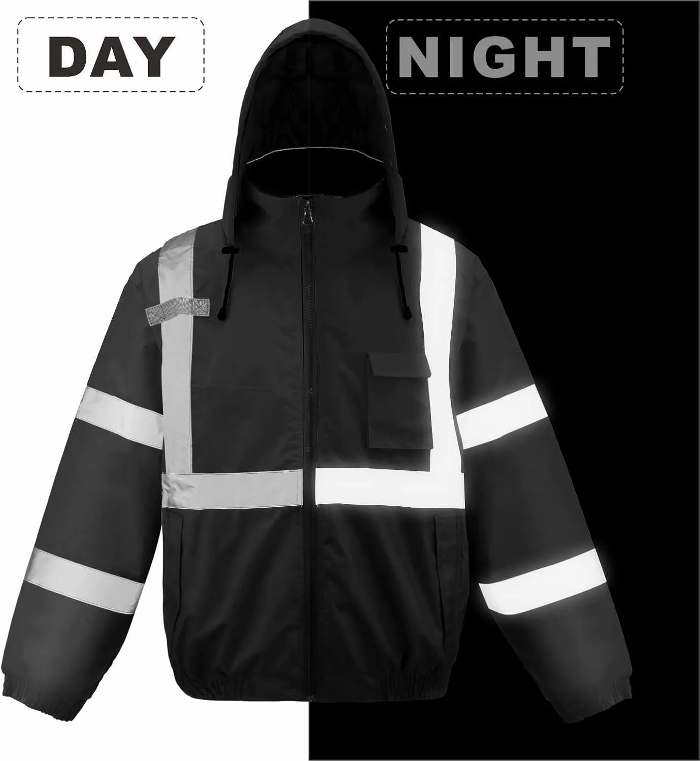 caparazon Class4 High Visibility Weatherproof Bomber Jacket with Quilted Built-in Liner