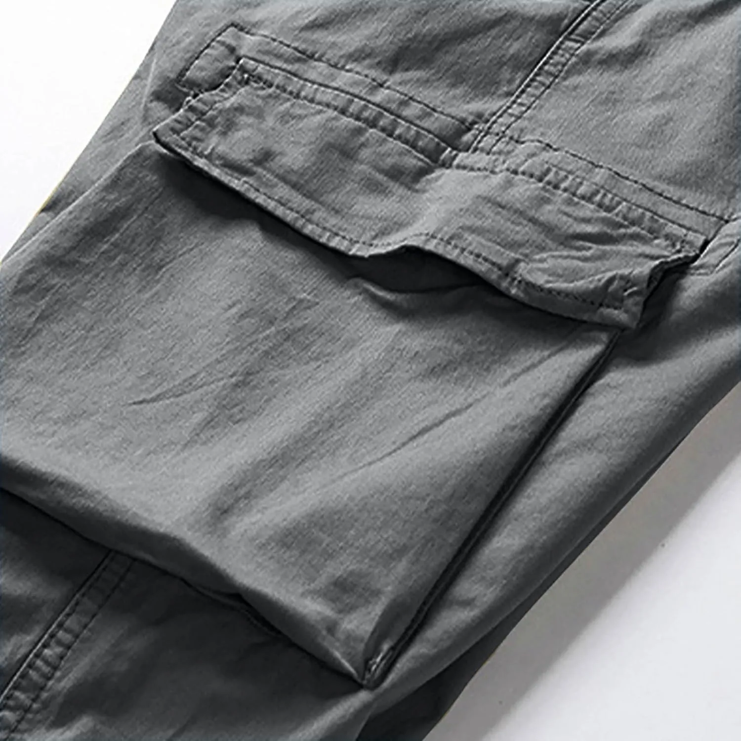 Casual Cargo Pants for Men Drawstring Elastic Waist Athletic Tapered Pants Outdoor Sports Joggers with Multi Pockets