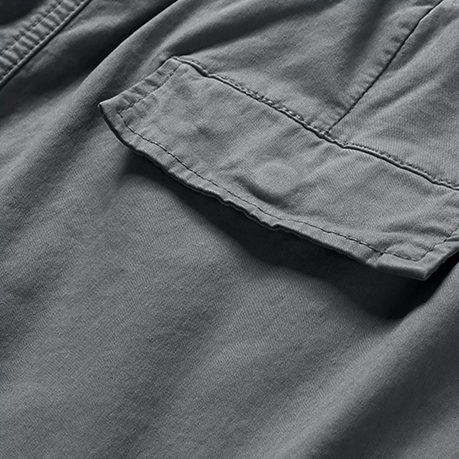 Casual Cargo Pants for Men Drawstring Elastic Waist Athletic Tapered Pants Outdoor Sports Joggers with Multi Pockets