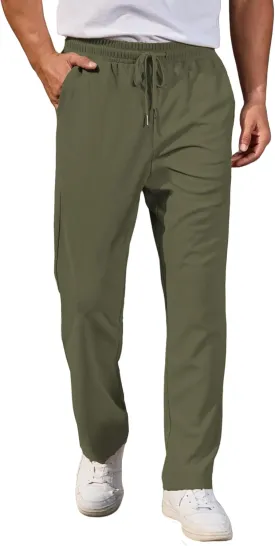 COOFANDY Men's Casual Pants Waffle Knit Yoga Pants Lightweight Sweatpants Open Bottom Lounge Trousers