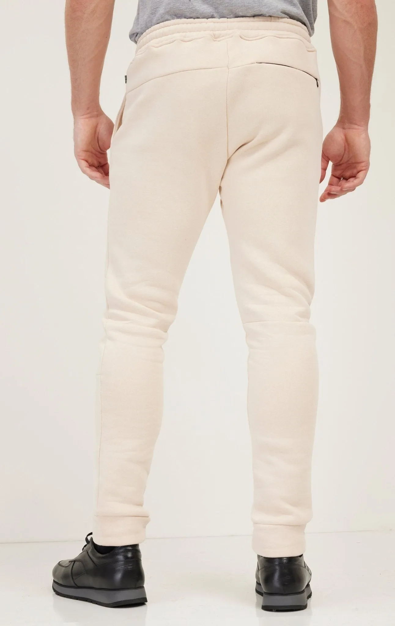 Fitted Drawstring Sweatpants - Stone