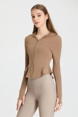 Fitted Zip-Up Long Sleeve Hoodie