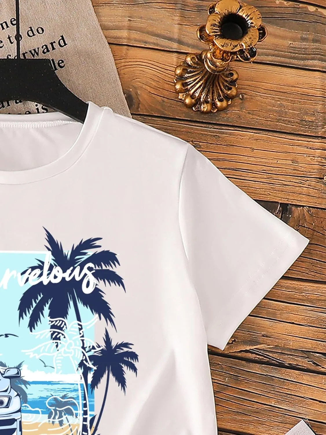 Girl's Heart Print Drop Shoulder T Shirt Casual Short Sleeve Crew Neck Graphic Tee Tops