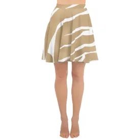 Gold & White Chic Print Skirt for Ladies, lioness-love