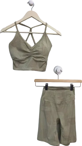 Gymshark Beige Strappy Sports Bra and Leggings Set UK S/XS