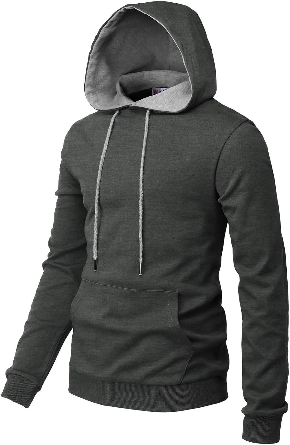 H2H Men's Pullover Hoodie Lightweight Long Sleeve with Kangaroo Pocket Slim Fit Basic Casual Sweatshirt