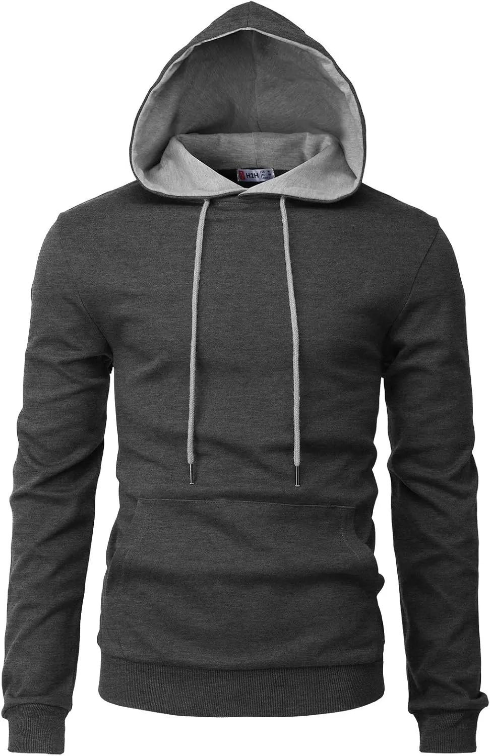 H2H Men's Pullover Hoodie Lightweight Long Sleeve with Kangaroo Pocket Slim Fit Basic Casual Sweatshirt