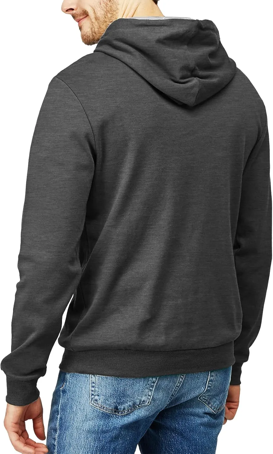 H2H Men's Pullover Hoodie Lightweight Long Sleeve with Kangaroo Pocket Slim Fit Basic Casual Sweatshirt