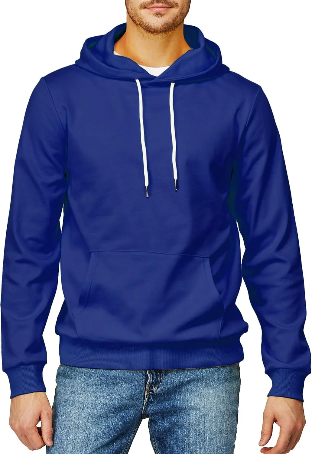 H2H Men's Pullover Hoodie Lightweight Long Sleeve with Kangaroo Pocket Slim Fit Basic Casual Sweatshirt
