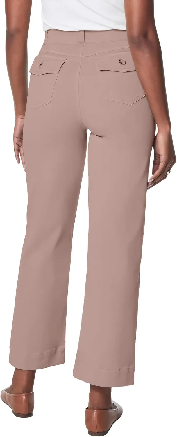 HBQ Womens Jeans Baggy Stretchy Pull On High Waisted Denim Wide Leg Trouser Pants Trendy