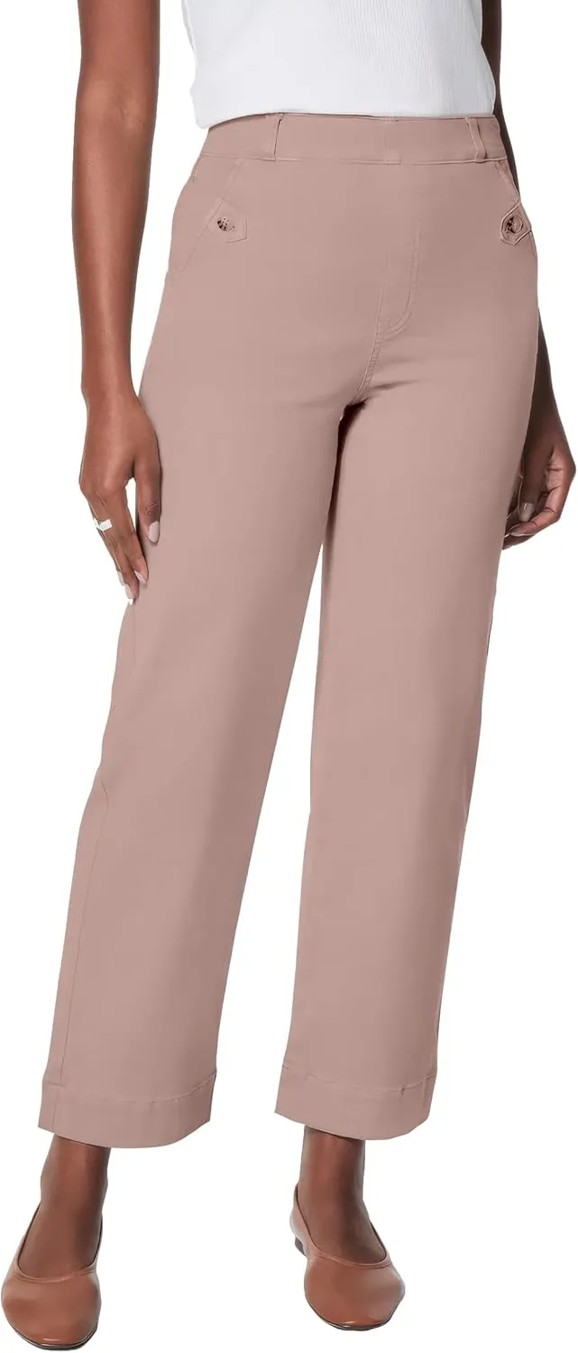 HBQ Womens Jeans Baggy Stretchy Pull On High Waisted Denim Wide Leg Trouser Pants Trendy