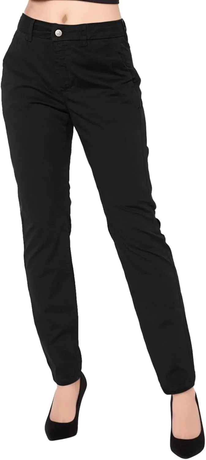 High Waisted Business Pants for Women Straight Leg Pleated Elegant Office Slacks Stretchy Dress Trousers with Pockets