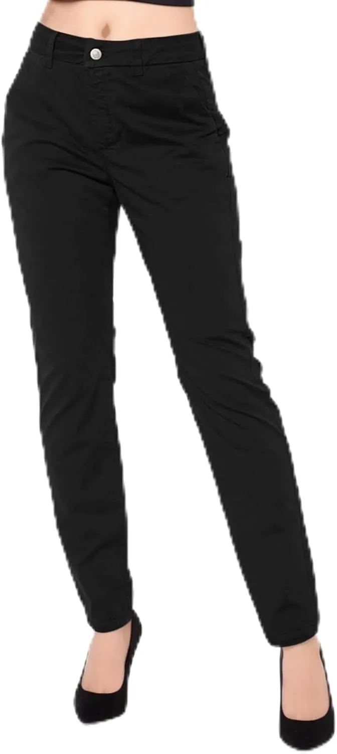 High Waisted Business Pants for Women Straight Leg Pleated Elegant Office Slacks Stretchy Dress Trousers with Pockets