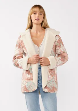 Hooded Floral Jacket with Patch Pockets