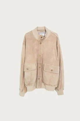 Lamb Suede Blouson - Beige