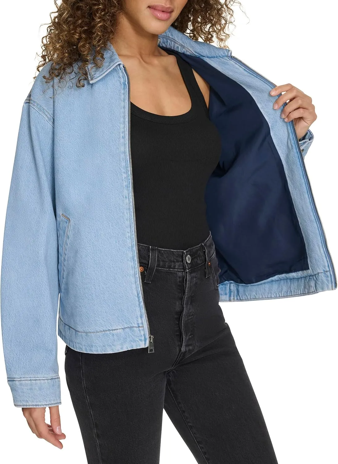 Levi's Women's Zip Up Utility Jacket with Collar