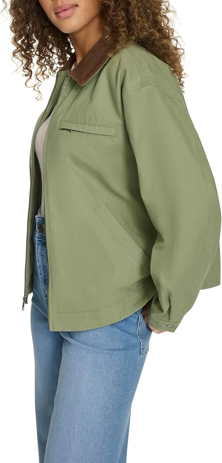 Levi's Women's Zip Up Utility Jacket with Collar