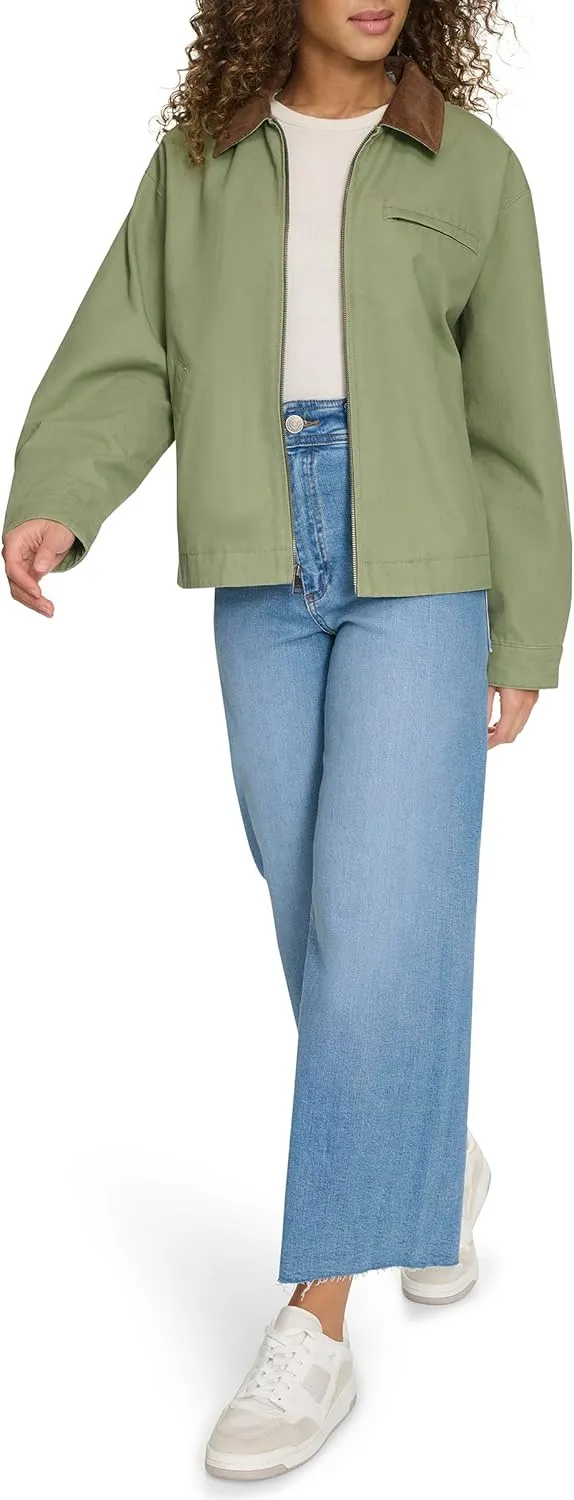 Levi's Women's Zip Up Utility Jacket with Collar