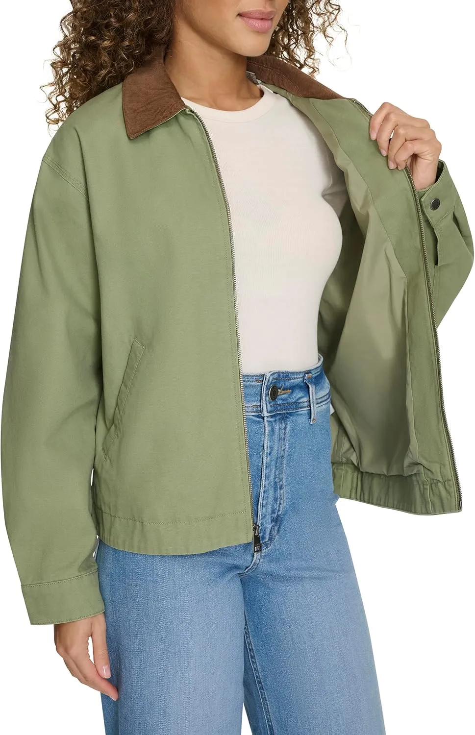 Levi's Women's Zip Up Utility Jacket with Collar