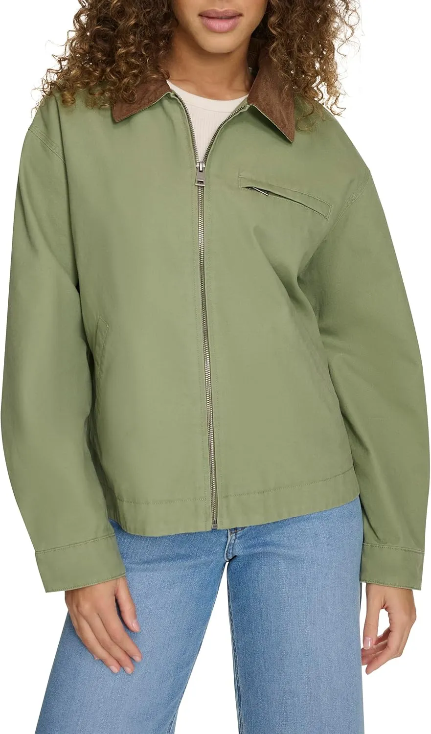 Levi's Women's Zip Up Utility Jacket with Collar