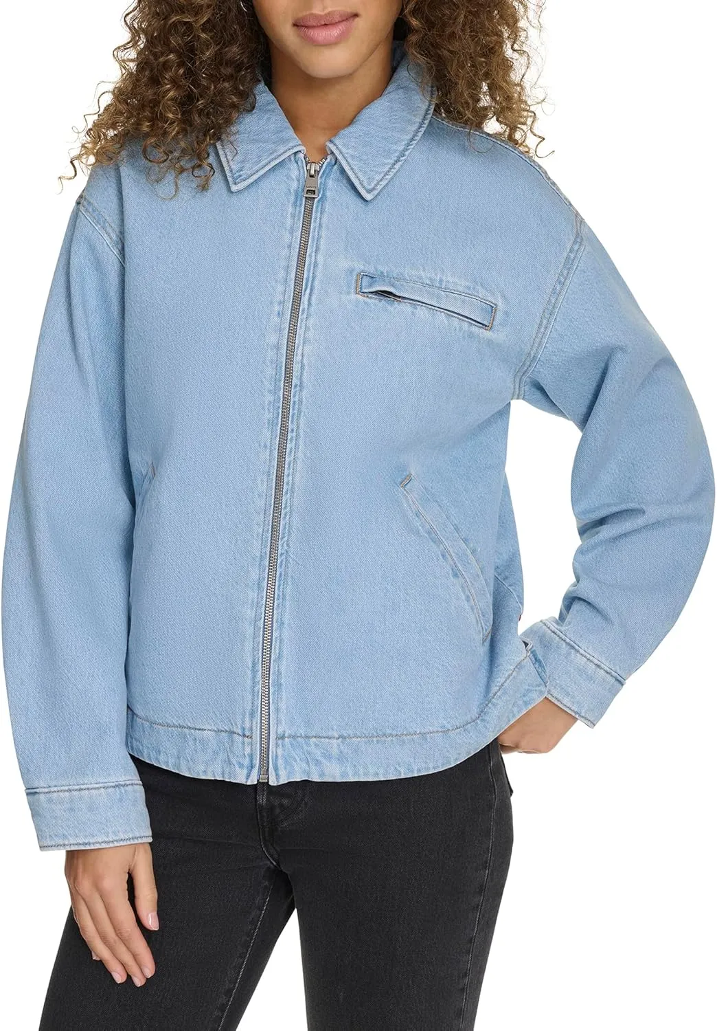 Levi's Women's Zip Up Utility Jacket with Collar
