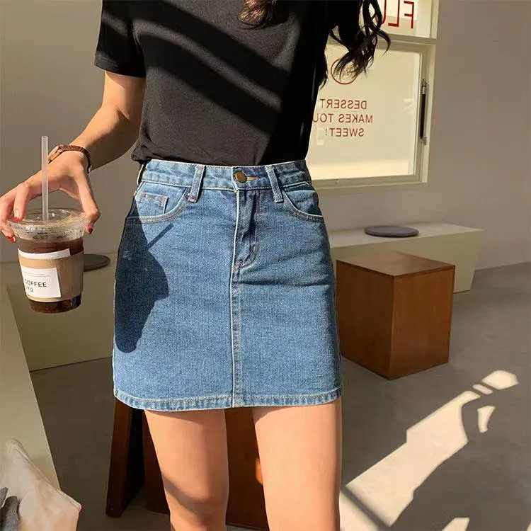 Luexco Women's Prim Chic Denim Mini Skirt