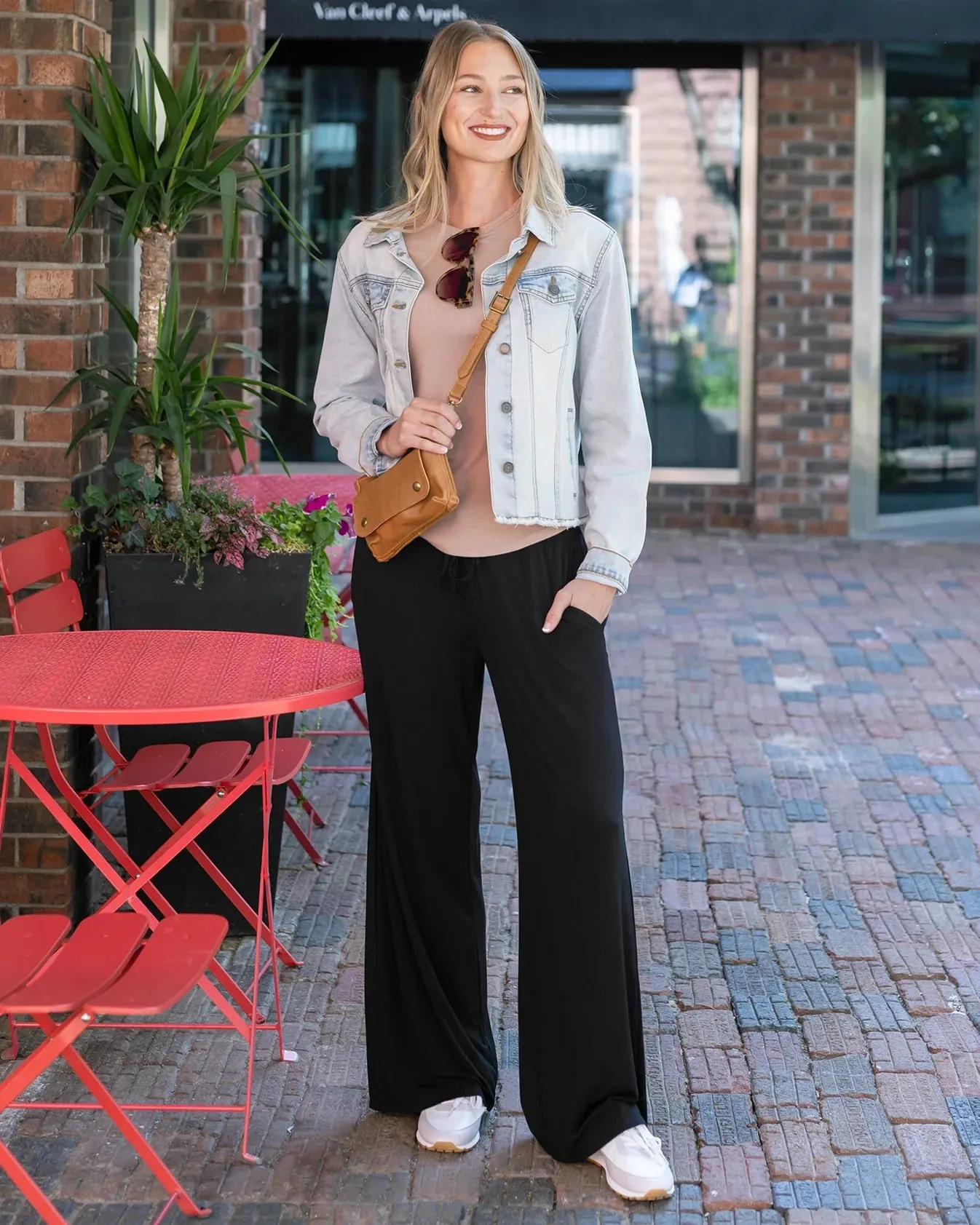Smocked Wide Leg Lounge Pants in Black by Grace & Lace (Ships in 1-2 Weeks)