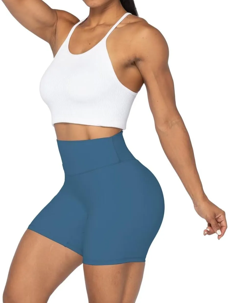 Sunzel No Front Seam High Waist Biker Shorts for Women, Squat Proof Yoga Workout Gym Bike Shorts