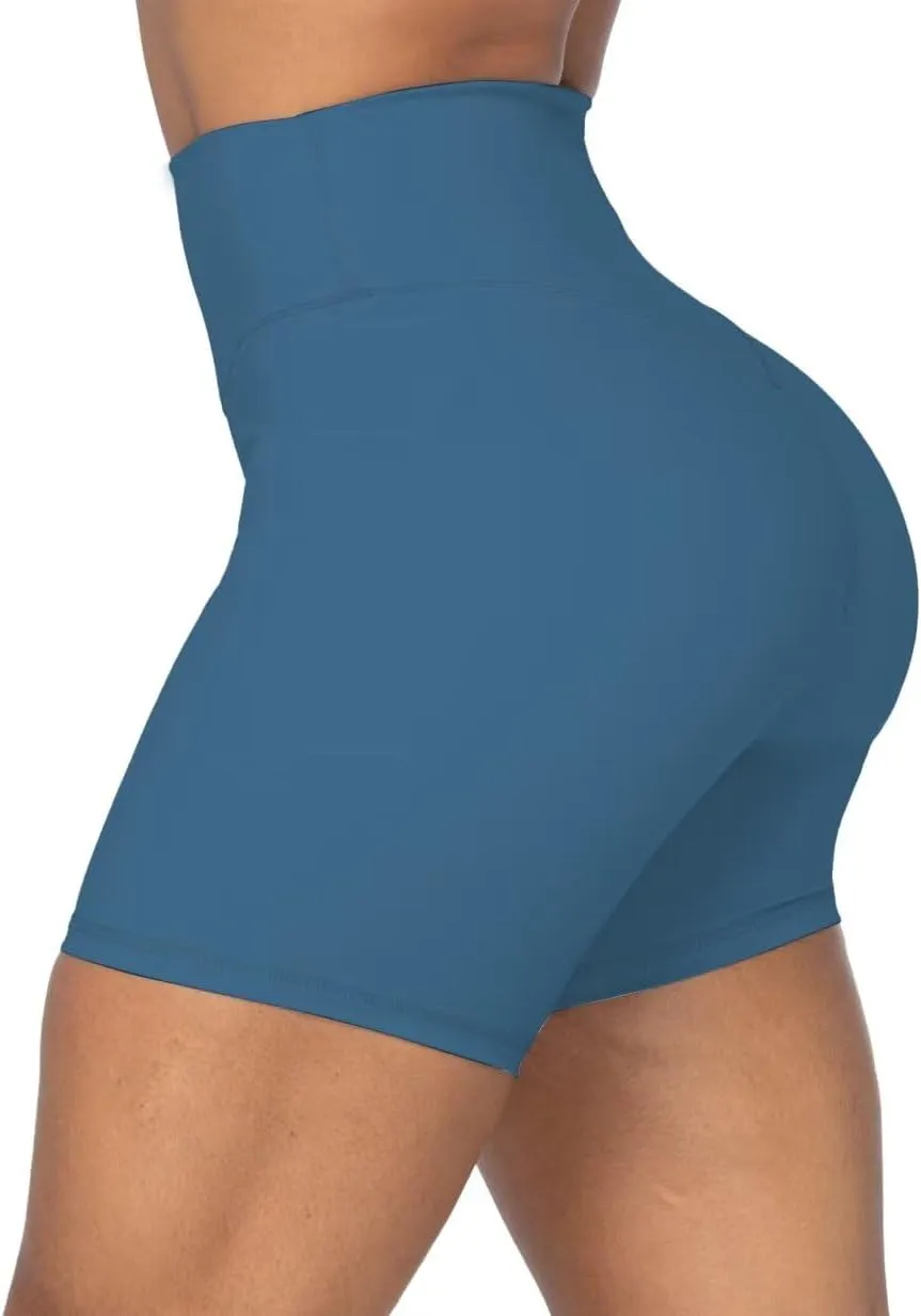 Sunzel No Front Seam High Waist Biker Shorts for Women, Squat Proof Yoga Workout Gym Bike Shorts