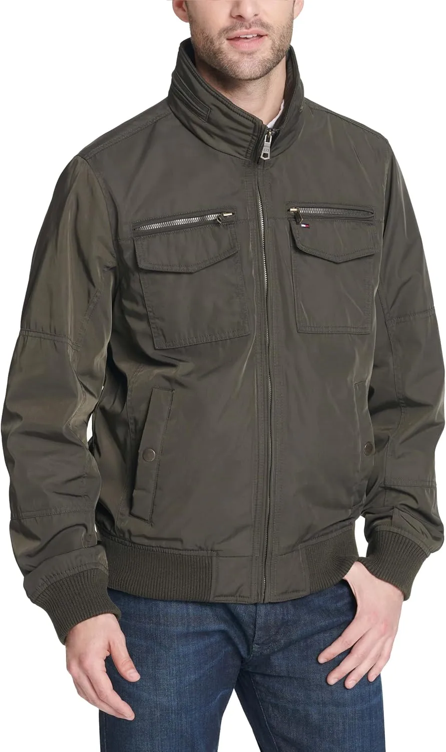 Tommy Hilfiger Men's Water Resistant Performance Bomber Jacket (Standard and Big & Tall)