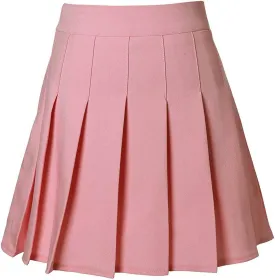 Women Girls high Waisted Pleated Skater Tennis School Skirt Uniform Skirts