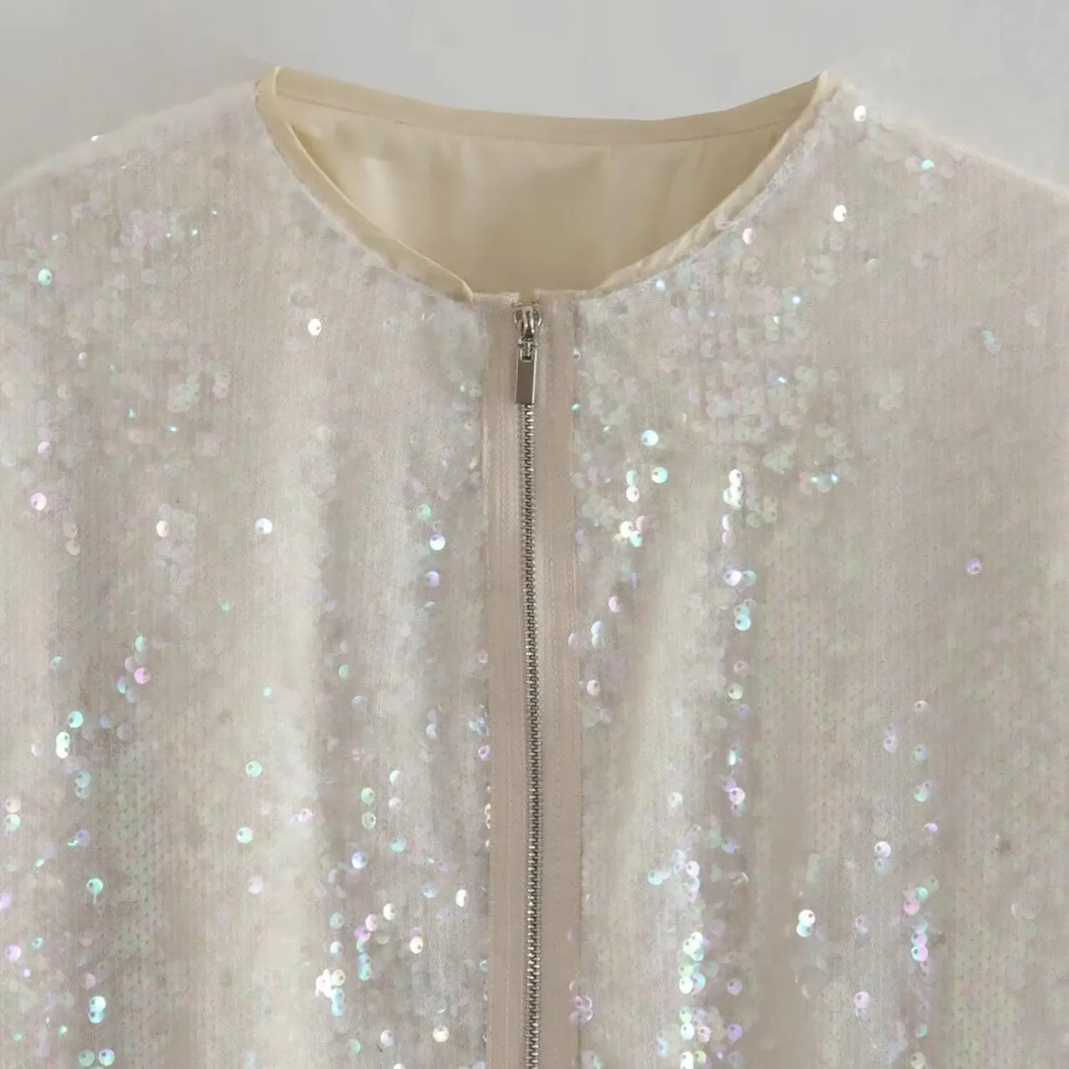 Women's Sequin Jackets Long Sleeve 2024 Winter Baseball Coats Full Zip Sweatshirts Trendy Elegant Party Outwear Tops