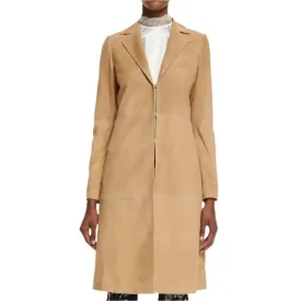 Women's Suede Mid-Length Coat – Elegant & Timeless Style
