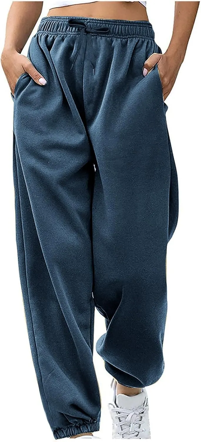Womens Sweatpants 2024,High Waisted Baggy Sweatpants Joggers Sport Active Workout Jogger Pants with Pockets Trousers