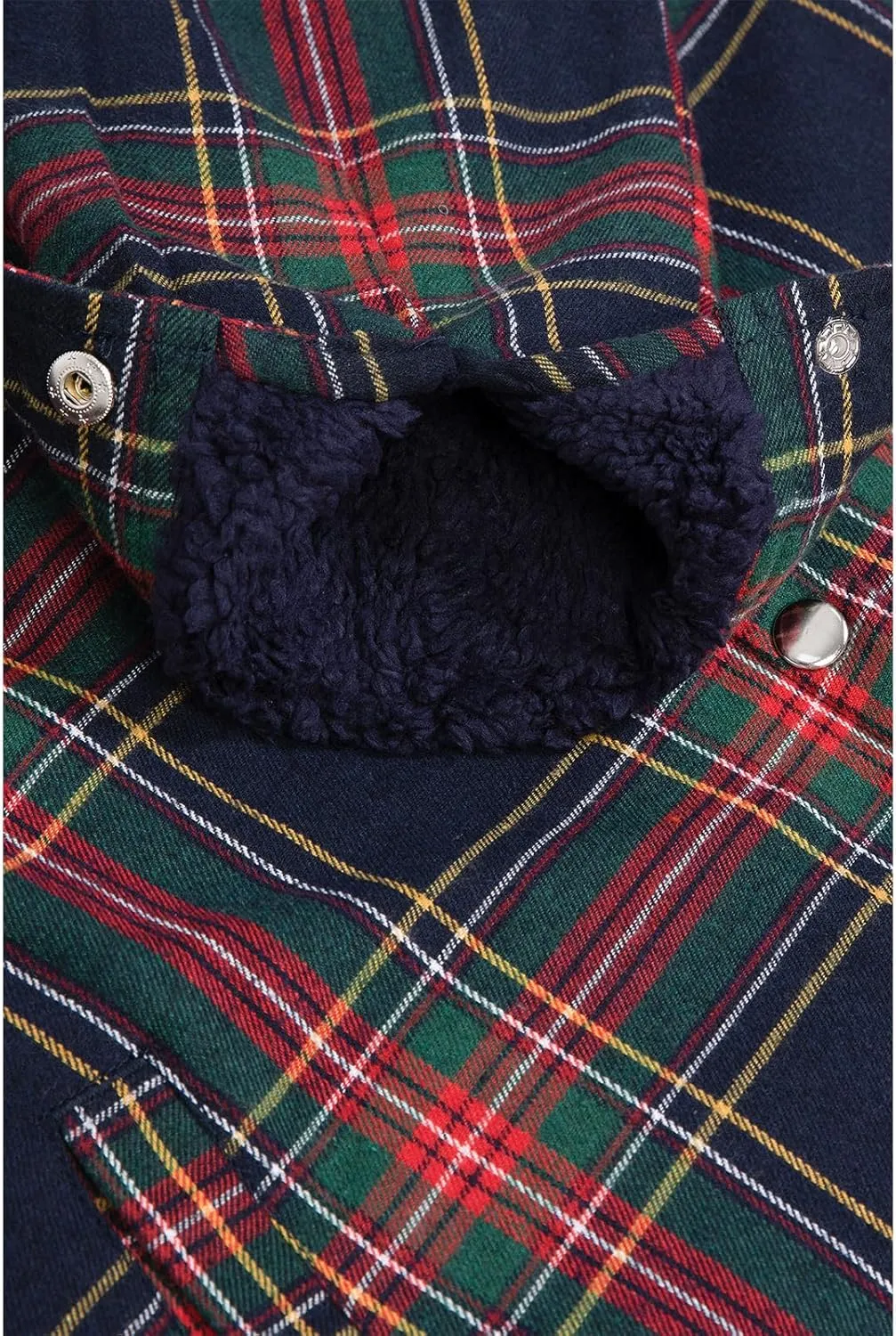 ZENTHACE Women's Flannel Shirt Jacket with Hood,Sherpa Lined Plaid Shacket Jackets,Snap Button Front